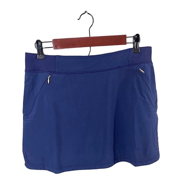 Lilly Pulitzer Run Around Skort True Navy Blue Sz L Luxletic Golf Tennis - Picture 2 of 9
